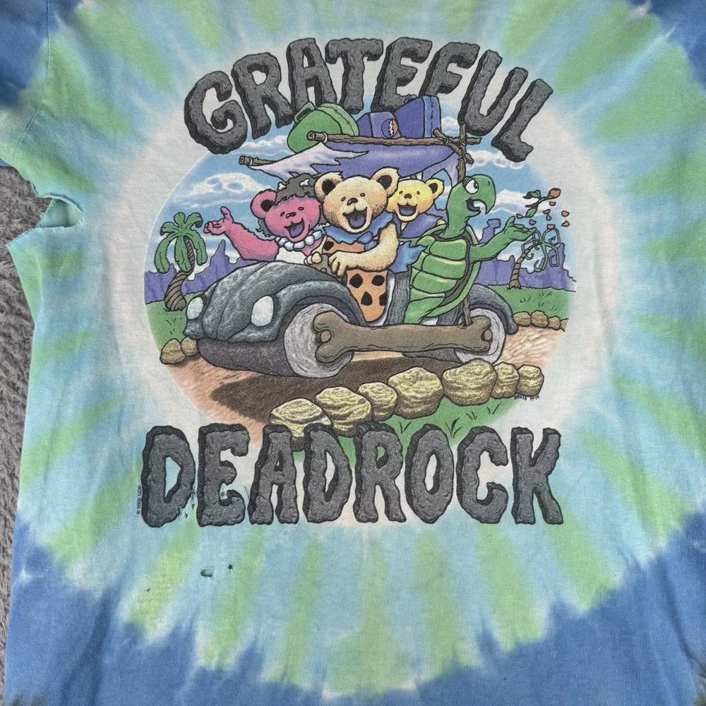 Vintage 2009 Liquid Blue Grateful DeadRock Tie Dye tshirt Men sz L‎ Distressed